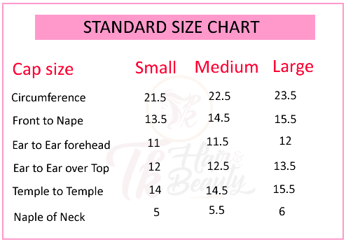 Wig Cap Size Chart